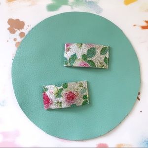 Super Sweet Leather Girls Hair Clippies Barrette